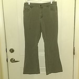 WWgray/green stretch boot cut jeans
